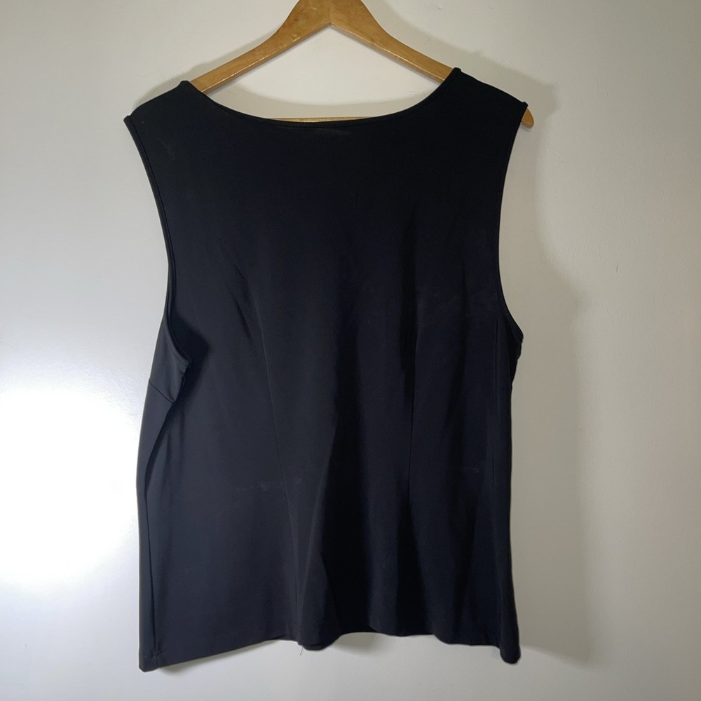 Talbots Womens XL Black V Neck Sleeveless Blouse Stretch Knit Top - Picture 7 of 7